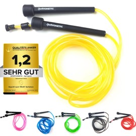 Sportivonetic Skipping Rope for Adults & Children - for Fitness, Crossfit, Sports and Leisure, Adjustable Size - Speed Rope, yellow