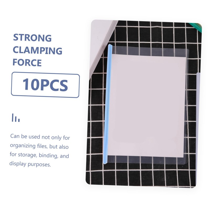 LALAFINA 20Pcs Transparent Binding Bars for Report Covers Strong Hold
