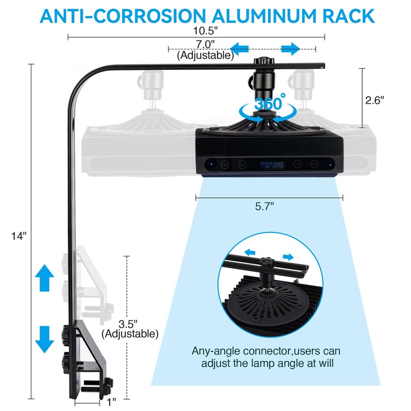 SMATFARM Aquarium Light-60 Watts Reef Light High Penetration Wide Coverage