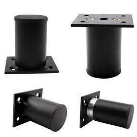 4Pcs Black Adjustable Furniture Legs, 2.36" Aluminum Alloy Cabinet Feet