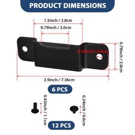 ZIUZI 6 Pcs Tape Measure Holder Clips, Black Metal Tape Measure Holder with Rivets for Leather Tape Holster and Tool Pocket Pouch