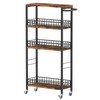 Slim Storage Cart Rolling Kitchen Cart with Wheels Narrow Laundry