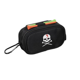 DGZW Skull Golf Ball Pouch Golf Tee Organizer Bag Golf Accessory Holder Waist Belt Polyester Key Storage Marker Component Pocket Zipper Hook Durable Sports Gift (Black)