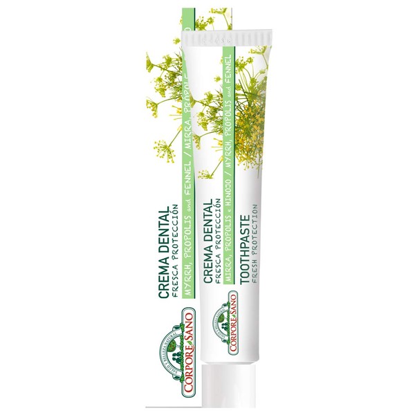 Corpore Sano Fresh Protection Toothpaste-Myrrh,Propolis & Fennel-Imported from Spain-75 ml/2.5 fl oz