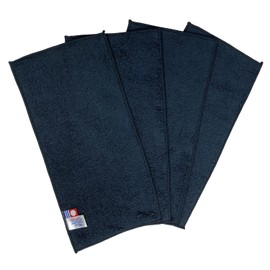 Imabari Towel, Half Towel Handkerchief, 4.9 x 9.8 inches (12.5 x 25 cm), Black, Set of 4, Angel, Made in Japan, 100% Cotton, Soft, Water Absorbent, Compact