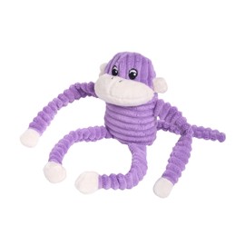 ZippyPaws Crinkle Monkey - Interactive Dog Toys to Keep Them Busy, Squeaky Plush Pet Toy for All Breeds, Small and Medium Dogs, Contains 1 Round Squeaker - Small, Purple