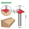 ExcInter 8mm Shank V-Groove Router Bit, 1 Pcs 120° Diameter
