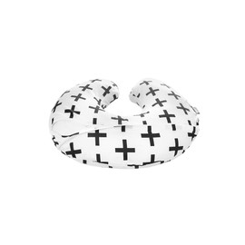 Premium Quality 2 Pack Nursing Pillow Covers by Mila Millie - Nordic Swiss Black & White Cross Unisex Design Slipcovers - 100% Cotton Hypoallergenic (Black & White)