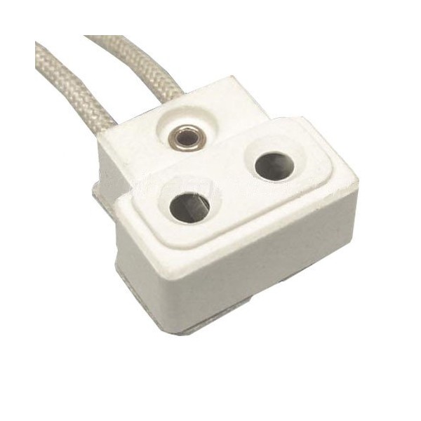 SYLVANIA 69005 - TP22H - Ceramic Steatite Socket - 44 in. Leads - 16 AWG - 200 Deg. C - Use with Halogen Lamps