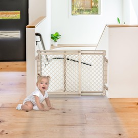 Toddleroo by North States Baby Gate for Stairs: Stairway Secure Gate. Fits Openings 27"-41" Wide. Safety Latch, Hardware Mount. Child Gates for Doorways. Made in USA. (27" Tall, Sand)