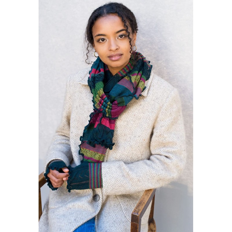 Invero 100% Wool Merino Triangular Scarf Susi One Size Multicolor