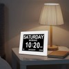 Oldtime® LCD Digital Clock Calendar Date 8 Inch White