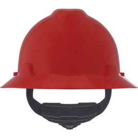 V-Gard Full-Brim Hard Hats, Ratchet Suspension, Size 6 1/2 - 8, Red