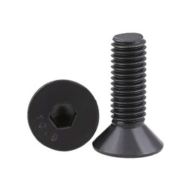 10 Pieces M12-1.75x30mm Flat Head Hexagon Screws, 10.9 Grade Black Carbon Oxide Steel, High Strength, Not Easy to Slide, Easy to Operate, Used in Precision Instruments, Machinery (Size: M12 X30).