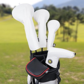 Craftsman Golf Black Mallet Putter Headcover Head Cover Protector Case for DF3 (Red)