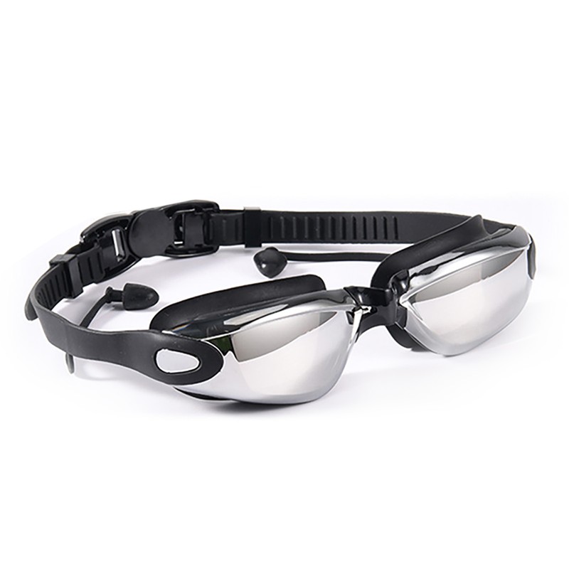 Swim Cap Goggles Set Electroplated UV Protection Swimming Accessories with