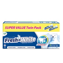Fresh and White Extra Cool Mint Toothpaste 225g (Pack Of 2)