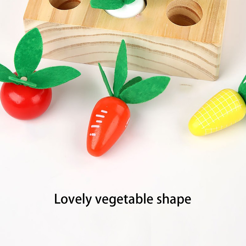 Baby Carrot Harvest Game Wooden Carrots Shape Sorting Matching Puzzle