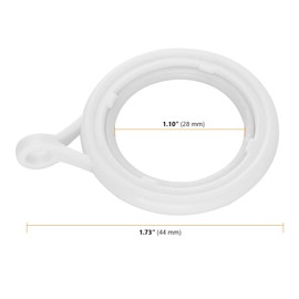 SEUNMUK 50 Pack White Curtain Rings and Hooks, 28mm Plastic Curtain Rings with 50 Hooks White Curtain Rod Rings for Window and Shower Curtain Hanging