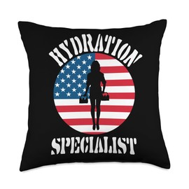 Hydration Specialist Team Manager Waterboy Waterboy Watergirl Female Hydration Specialist Throw Pillow, 18x18, Multicolor