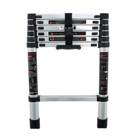 HOSTIC Telescopic Ladder 6.6ft with Non-Slip Feet, 330lbs Load Capacity, Aluminum Telescoping Ladder with Separate Dual Locking Buttons for Indoor and Outdoor Use