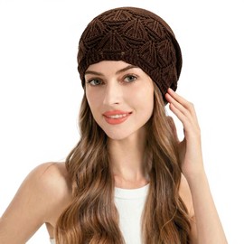 ZLYC - Berretto Estivo da Donna, Lavorato a Maglia a Mano, Vintage, Beanie, Taglia Unica