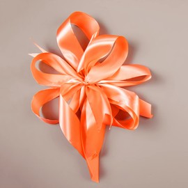 LIUYAXI Torrid Orange Double Faced Satin Ribbon, 3/8" X Continuous 100 Yards, Ribbons Perfect for Gift Wrapping Bows Bouquet Wedding Decor DIY Craft and More