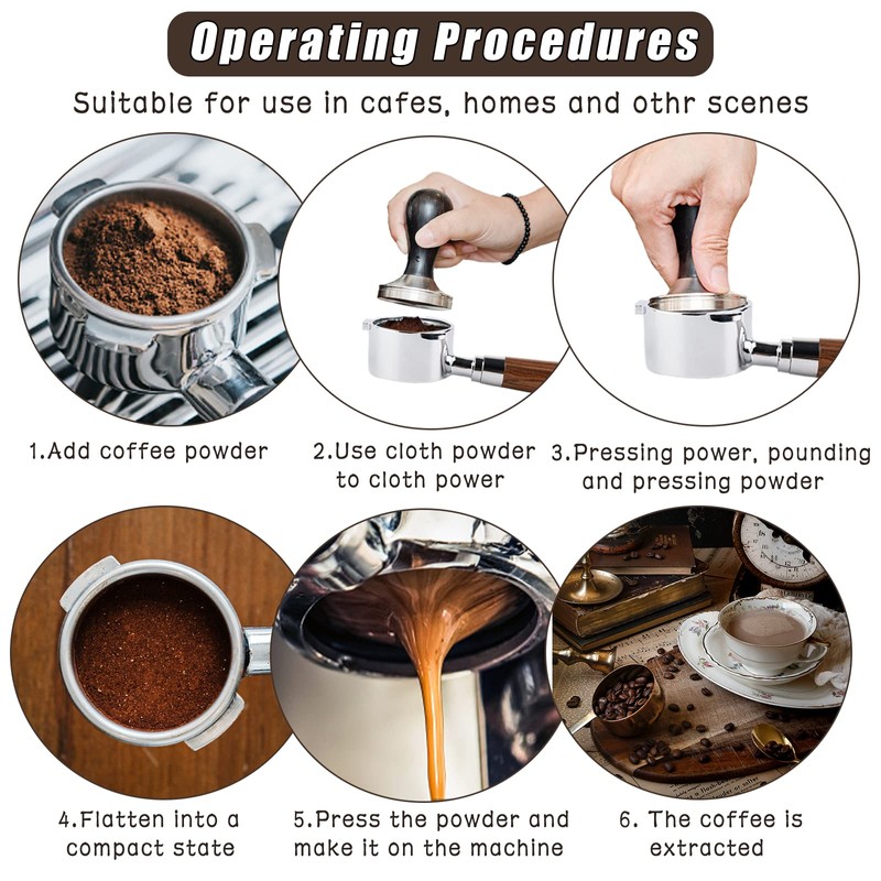 51mm Bottomless Portafilter, AolKee Reusable Coffee Strainholder, 51mm Three Ear