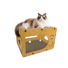 WRBTA Cat Scratchers for Indoor, Large Size, Furniture-Protecting Scratch Pad with Cat Bed, Cat House-Shaped Design.cat Toys.cat Scratching Post.cat Scratching Board