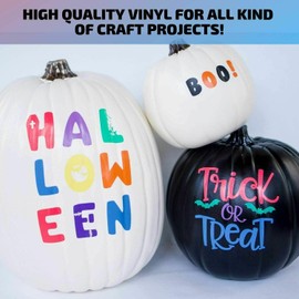 Kassa Permanent Adhesive Vinyl: 10 Colors (60 Sheets, 12” x 12”), Includes Squeegee for Easy Application, Compatible with Cricut, Silhouette & All Cutting Machines