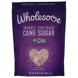 Wholesome Organic Cane Sugar, USDA Certified Organic, Fair Trade Certified, Gluten Free & Non-GMO, 16 Oz (Pack of 1)