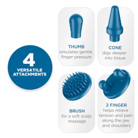 Conair Massager for Face & Body - Neck, Back, Scalp, Knee, Head, Face and Leg Massager for Tension Relief Deep Tissue - 4 Versatile Attachments