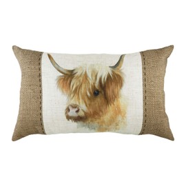 Evans Lichfield Hessian Cow Cushion Cover, White, 30 x 50cm