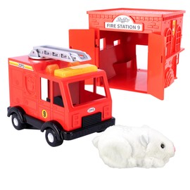 zhuzhu City Fire Station & Truck with Hamster Chunk – Perfect for Boys & Girls! Interactive Hamster & Fire Truck with Sirens & Sounds – 40+ Unique Noises & Actions – Pets Without The Mess