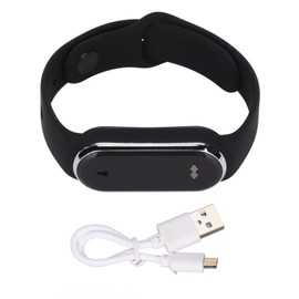 Ultrasonic Mosquito Repellent Watch Silica Gel Rechargeable LED Digital Step Counting Temperature Bracelet Black
