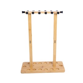Waxaya Fishing Rod Rack, Fishing Pole Rack Holds Up to 14 Fishing Rods, Environmental and Durable Bamboo Construction, for Garage Storage Organizer