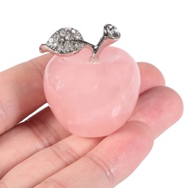 Lovionus89 Natural Rose Quartz Apple Statue, Healing Crystal Figurine Sculpture Home Ornament Wedding Decoration 3cm