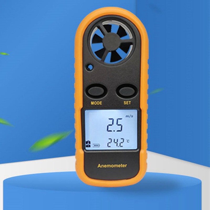 Digital Anemometer Backlit Quick Response Mini Portable Wind Speed Meter