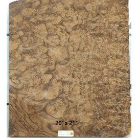 Walnut Burl Wood Veneer 20" x 21" raw no Backing 1/42" Thickness AAA Grade #137