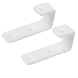 MDPLY 2 Pack Bunk Bed Ladder Hook Brackets, Inside 1" Nursery Kids Bunk Bed Ladder Hooks, White PVC Metal Loft/Camper/Rv Ladders J Hook Hardware with 2 Size Screws (2Pcak White)
