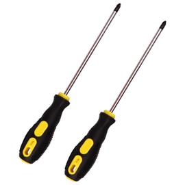 2Pcs Phillips Screwdriver 6 inch Shaft Non-Slip Grip Screwdriver Magnetic Tip 6mm PH2 Cross Head Screwdriver