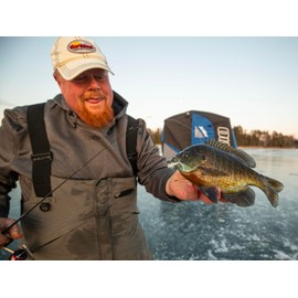 Northland Tackle Rigged Tungsten Broom Bug Ice Fishing Jigs with Sharp Hooks, 2 Pre-Rigged Jig Heads & 3 Extra Ice Fishing Plastics, Tungsten Jig Heads for Panfish, 1/28 Oz, Woodtick