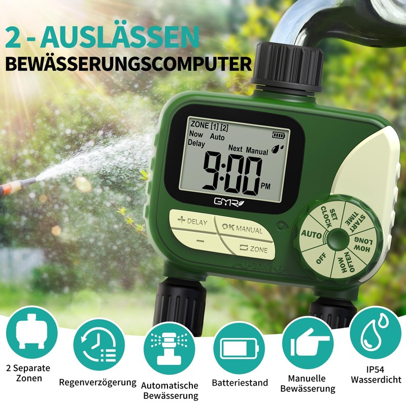 GMR Irrigation Computer, Garden Irrigation System, Garden Hose Irrigation Timer