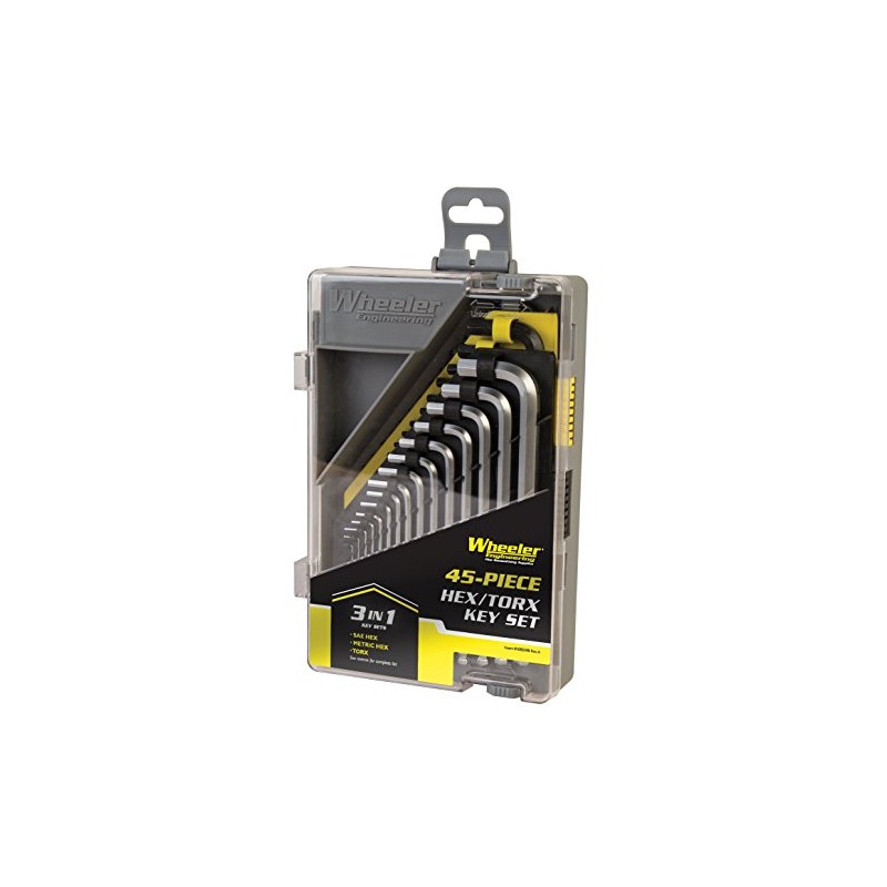 Wheeler Engineering 45-Piece SAE/Metric Hex and Torx Key Set with