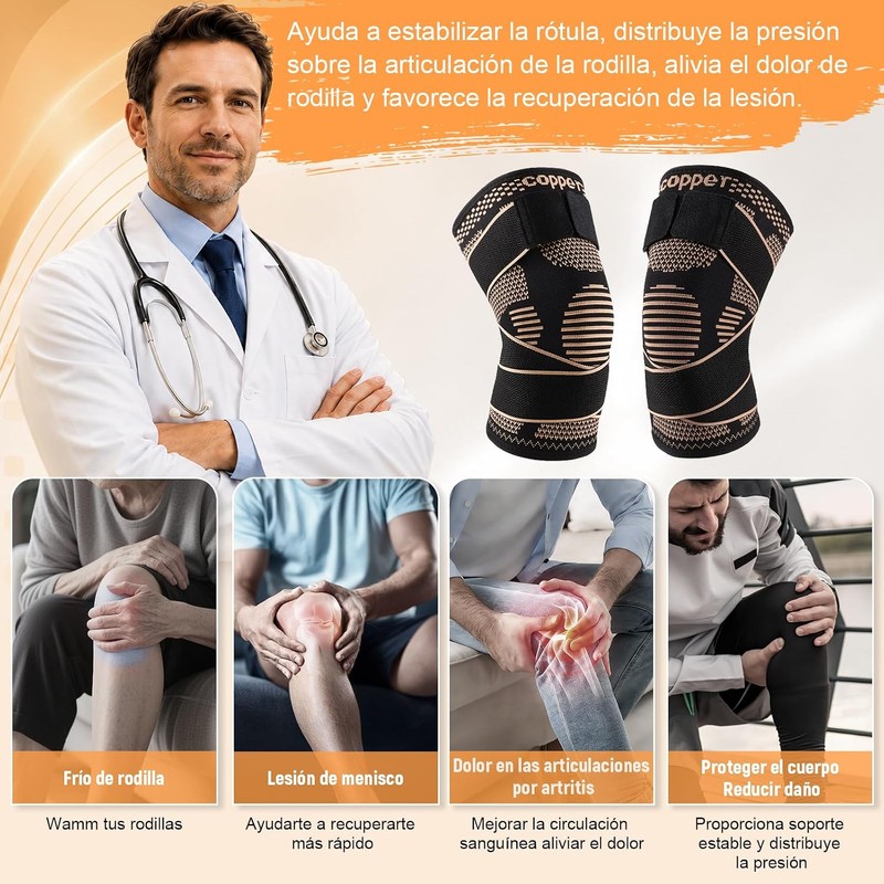 Rodilleras Ortopedica 2 Piezas, Rodillera Compresión para Dolor de Rodilla