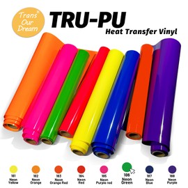 TransOurDream Matte Neon Green HTV Heat Transfer Vinyl Roll for All Cutter Machines - 12'' x 5ft PU Neon Green Iron on Vinyl for T-Shirts - Thin and Easy to Weed