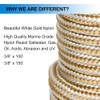 MARINE SYSTEM Made 3/8 Inch 100FT 150FT Gold/White Nylon Anchor