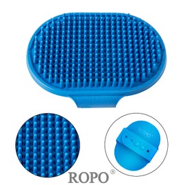 ROPO ROPO Dog Grooming Brush, Pet Shampoo Bath Brush Soothing Massage Rubber Comb with Adjustable Ring Handle for Long Short Haired Dogs and Cats 2pcs
