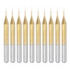 sourcing map 10Pcs 0.2mm Titanium Coat Carbide End Mill Engraving