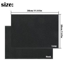 Velcro Tape for Sewing, Set of 4 Velcro for Sewing, Velcro Tape Wide, Velcro for Sewing, Velcro Strips, 20 x 30 cm, for Textiles, Carpet, Handmade Black